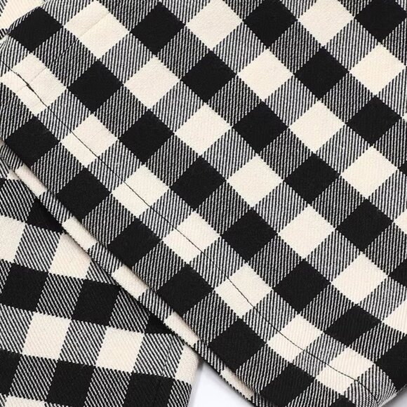 B.Sure Black And White Plaid Casual Pants - Picture 4 of 4